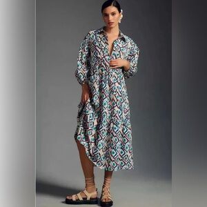 New Anthropologie Maeve The Bettina Tiered Waistless Shirt Dress Size 2X Nwt